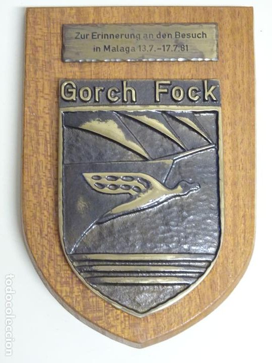 Militaria: METOPA MILITAR. VISITA DEL BUQUE ESCUELA GORCH FOCK DE ALEMANIA A M&Aacute;LAGA A&Ntilde;O 1981. 18CM. 580GR
