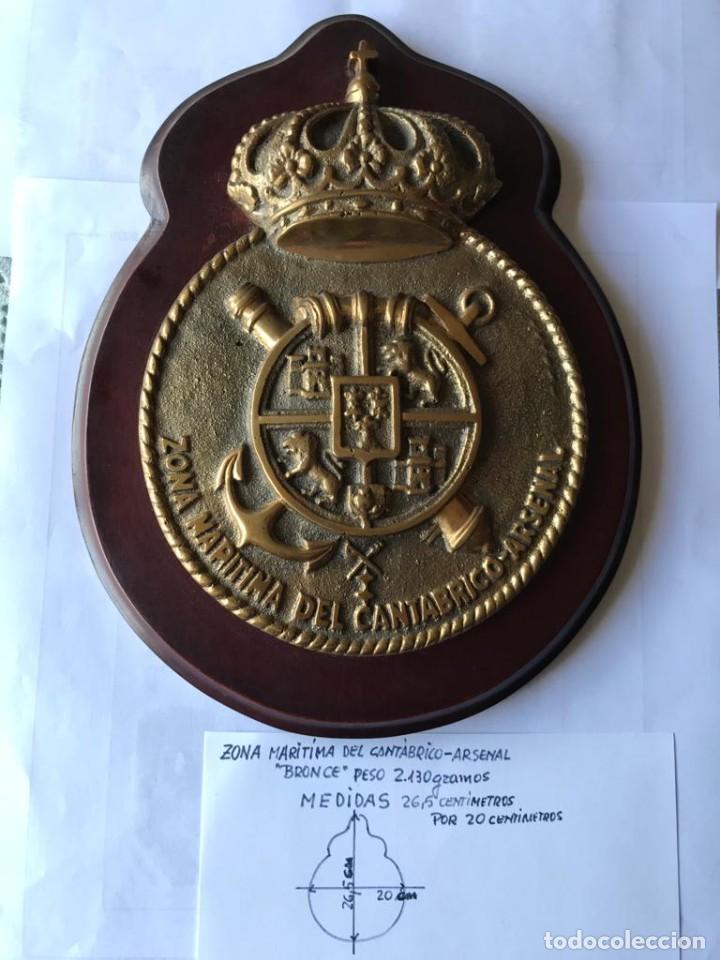 Militaria: Metopa de bronce, Zona Mar&iacute;tima del Cant&aacute;brico, Arsenal.