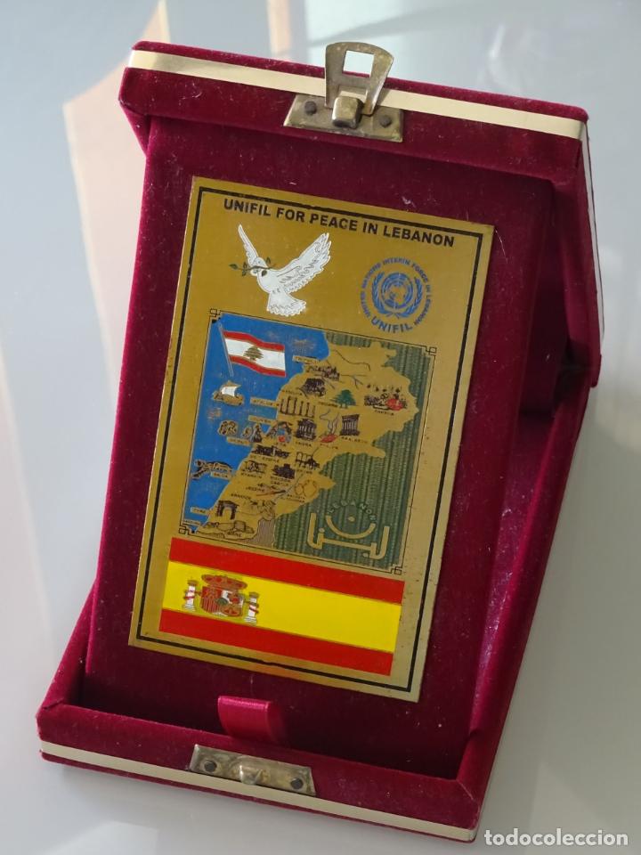 Militaria: METOPA ADORNO MILITAR. MISI&Oacute;N DE PAZ EN L&Iacute;BANO EJ&Eacute;RCITO ESPA&Ntilde;OL MISIONES UNIFIL. 17CM. 260GR