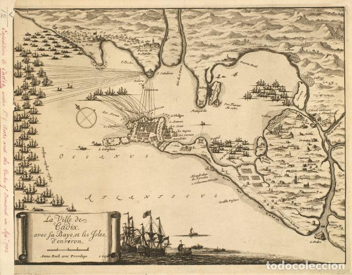 Militaria: R&Eacute;PLICA L&aacute;mina Batalla Naval de C&aacute;diz, Andaluc&iacute;a. Espa&ntilde;a 1702. Guerra de Sucesi&oacute;n Espa&ntilde;ola. R&eacute;plica