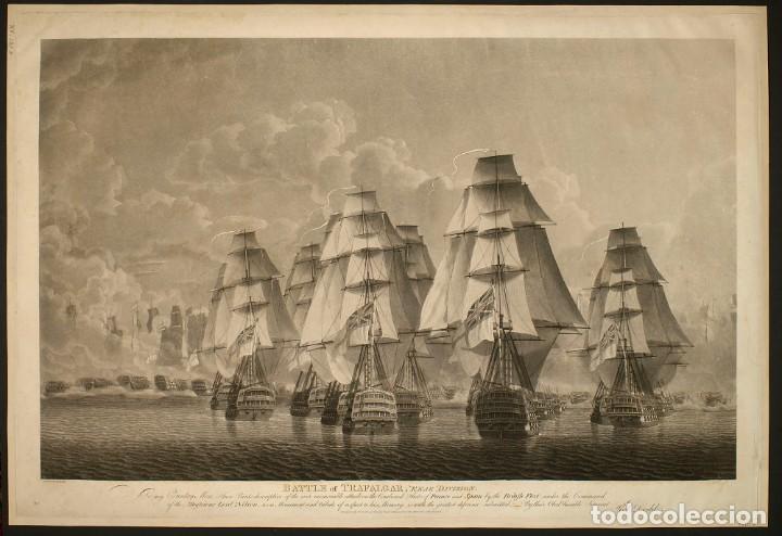 Militaria: R&Eacute;PLICA L&aacute;mina Batalla de Trafalgar, C&aacute;diz, Andaluc&iacute;a. Espa&ntilde;a - Inglaterra 1805 Guerra Anglo Hispana
