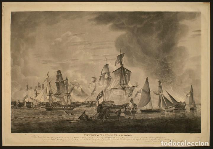 Militaria: R&Eacute;PLICA L&aacute;mina Batalla de Trafalgar, C&aacute;diz, Andaluc&iacute;a. Espa&ntilde;a - Inglaterra 1805 Guerra Anglo Hispana