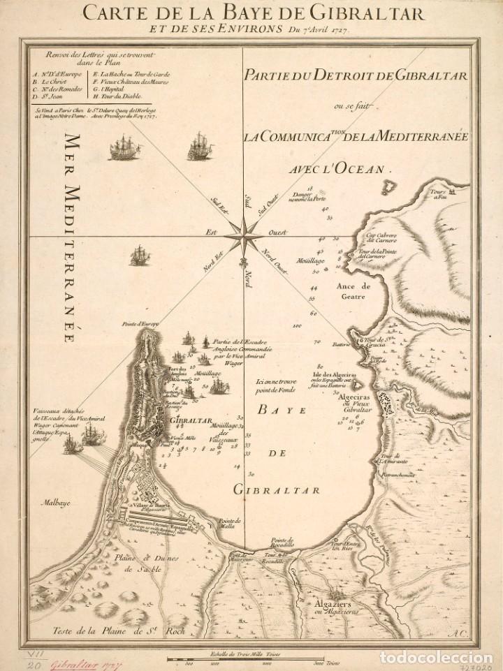 Militaria: R&Eacute;PLICA L&aacute;mina Bah&iacute;a de Gibraltar, C&aacute;diz, Andaluc&iacute;a. Espa&ntilde;a - Inglaterra 1727. Guerra Anglo Hispana.