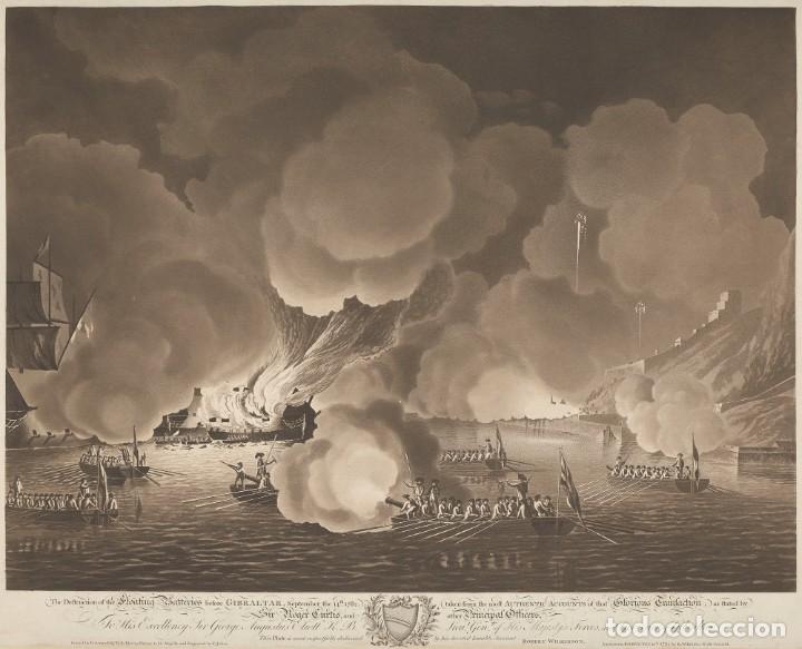 Militaria: R&Eacute;PLICA L&aacute;mina Sitio de Gibraltar, C&aacute;diz, Andaluc&iacute;a. Espa&ntilde;a - Inglaterra 1782. Guerra Anglo Hispana.