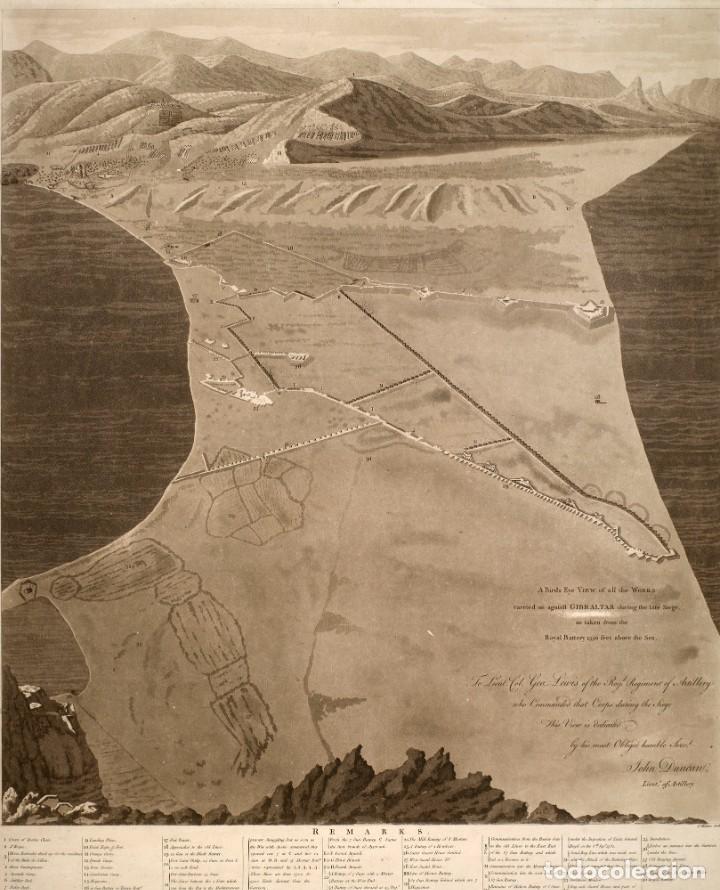 Militaria: R&Eacute;PLICA L&aacute;mina Sitio de Gibraltar, C&aacute;diz, Andaluc&iacute;a. Espa&ntilde;a - Inglaterra 1783. Guerra Anglo Hispana.