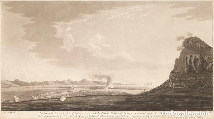 Militaria: R&Eacute;PLICA L&aacute;mina Sitio de Gibraltar, C&aacute;diz, Andaluc&iacute;a. Espa&ntilde;a - Inglaterra 1783. Guerra Anglo Hispana.