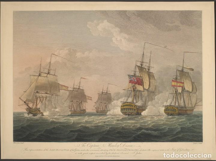 Militaria: R&Eacute;PLICA L&aacute;mina Bloqueo de Cartagena, Murcia. Espa&ntilde;a - Inglaterra 1798. Guerra Anglo Hispana
