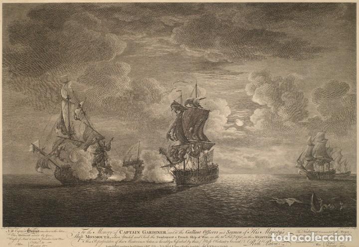 Militaria: R&Eacute;PLICA L&aacute;mina Batalla de Cartagena, Murcia. Espa&ntilde;a - Inglaterra 1758. Guerra Anglo Hispana