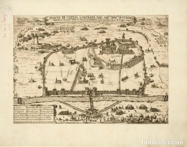 Militaria: R&Eacute;PLICA L&aacute;mina Sitio de L&eacute;rida, Lleida, Catalu&ntilde;a. Espa&ntilde;a &ndash; Francia. 1647. Siglo XVII. Guerra Franco
