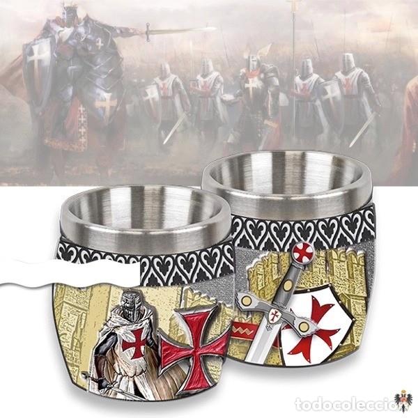 Military Antiques: COPA VASO CHUPITO TEMPLARIO CABALLERO TEMPLE INTERIOR ACERO INOX