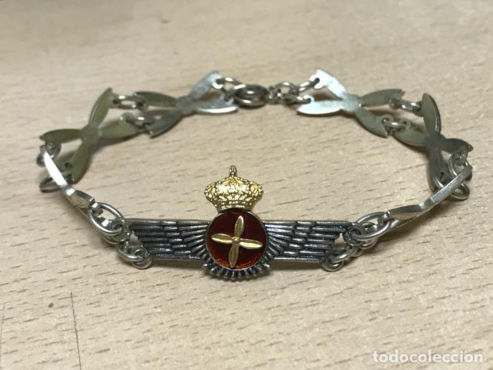 Military Antiques: Pulsera de plata con el Rokiski de Aviacion, MIDE Mide 20,5 CMS. DE LONGITUD.