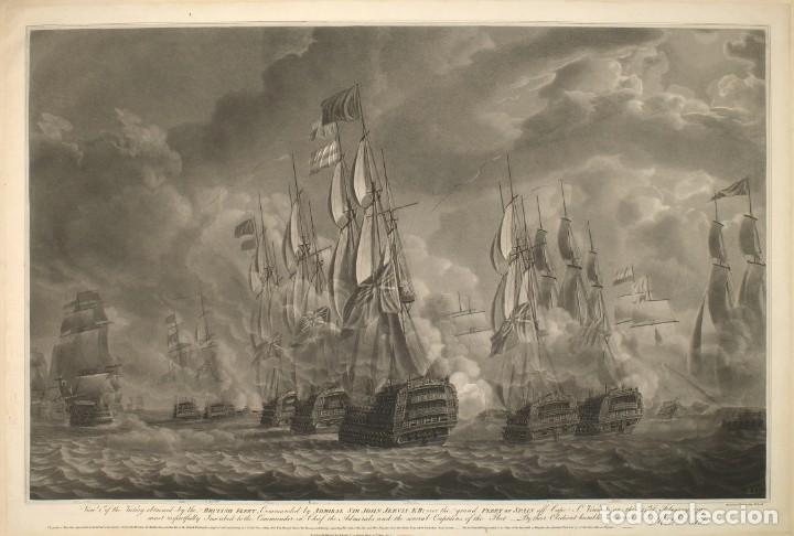 Militaria: R&Eacute;PLICA L&aacute;mina Batalla Cabo de San Vicente, Portugal. Armada, Espa&ntilde;a &ndash; Inglaterra. 1797. Siglo XVIII
