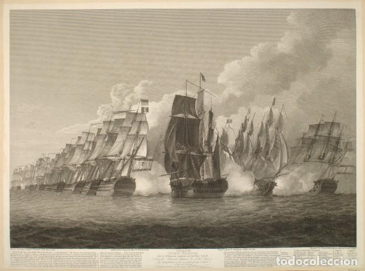 Militaria: R&Eacute;PLICA L&aacute;mina Batalla Cabo de San Vicente, Portugal. Armada, Espa&ntilde;a &ndash; Inglaterra. 1797. Siglo XVIII
