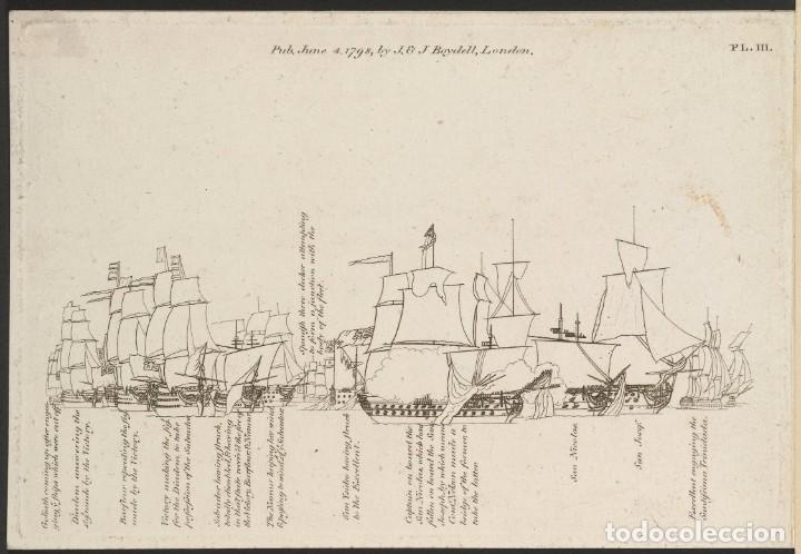 Militaria: R&Eacute;PLICA L&aacute;mina Batalla Cabo de San Vicente, Portugal. Armada, Espa&ntilde;a &ndash; Inglaterra. 1797. Siglo XVIII