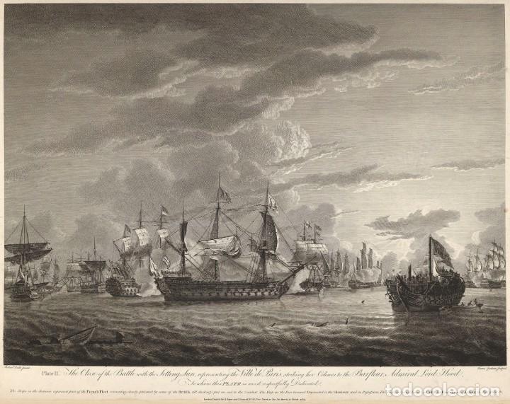 Military Antiques: R&Eacute;PLICA L&aacute;mina Batalla de Iles des Saintes, Guadalupe. Francia &ndash; Inglaterra. 1782. Siglo XVIII.