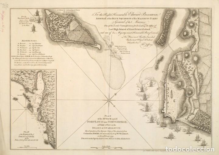 Militaria: R&Eacute;PLICA L&aacute;mina Batalla de Pointe-&aacute;-Pitre, Guadalupe. Francia &ndash; Inglaterra. 1759. Siglo XVIII.