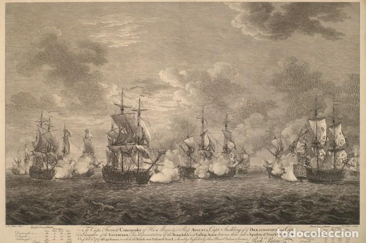 Militaria: R&Eacute;PLICA L&aacute;mina Batalla Cabo Franc&eacute;s Viejo, Rep&uacute;blica Dominicana. Francia &ndash; Inglaterra. 1757.