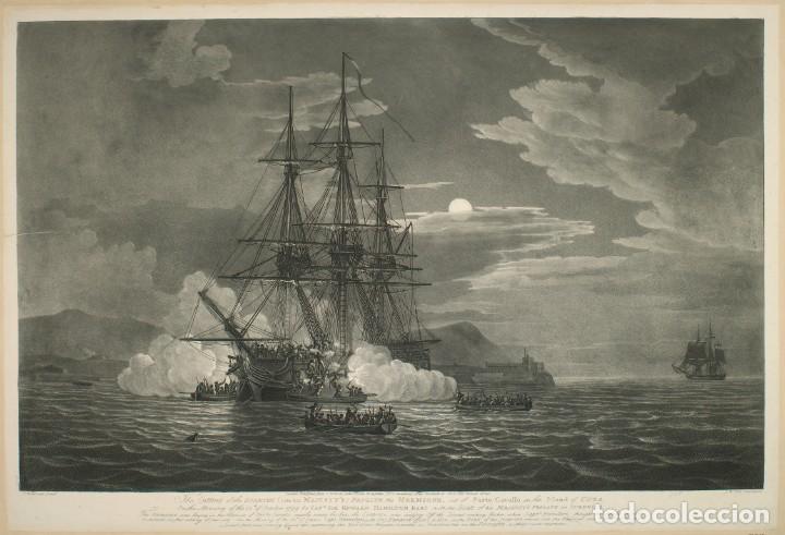 Militaria: R&Eacute;PLICA L&aacute;mina Batalla de Porto Cavallo, Pasacaballos, Cienfuegos, Cuba. Espa&ntilde;a &ndash; Inglaterra. 1799.