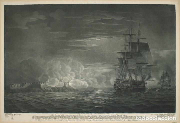 Militaria: R&Eacute;PLICA L&aacute;mina Batalla de Porto Cavallo, Pasacaballos, Cienfuegos, Cuba. Espa&ntilde;a &ndash; Inglaterra. 1799.