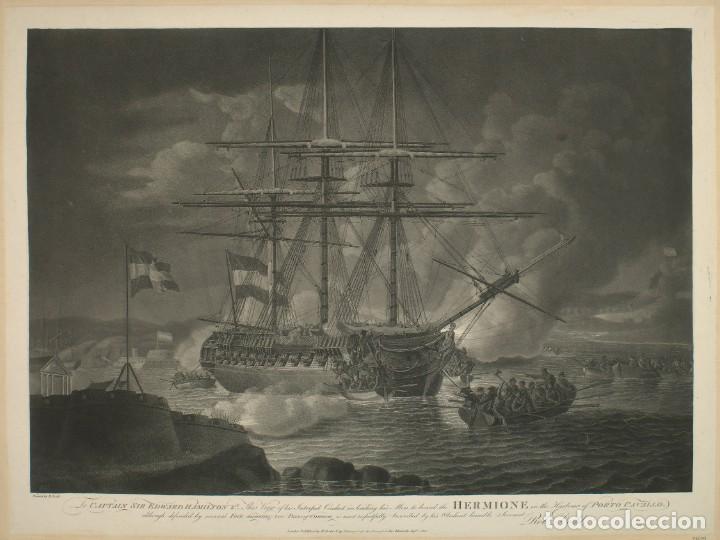 Militaria: R&Eacute;PLICA L&aacute;mina Batalla de Porto Cavallo, Pasacaballos, Cienfuegos, Cuba. Espa&ntilde;a &ndash; Inglaterra. 1799.