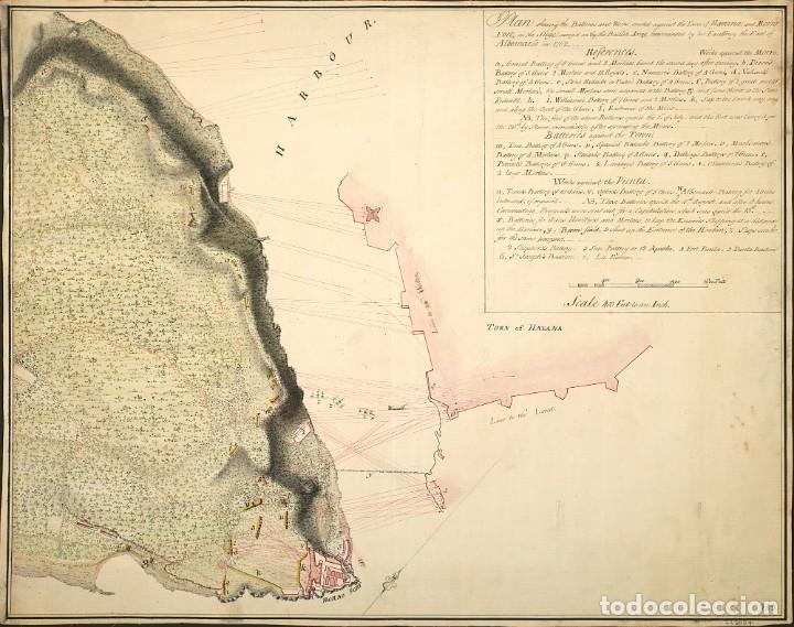 Militaria: R&Eacute;PLICA L&aacute;mina Batalla de La Habana, Fuerte del Morro, Cuba. Espa&ntilde;a &ndash; Inglaterra. 1762. Siglo XVIII
