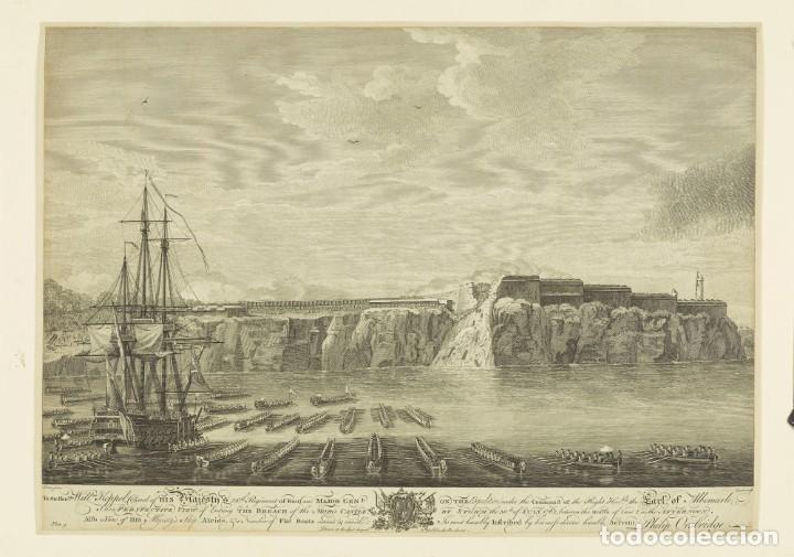 Militaria: R&Eacute;PLICA L&aacute;mina Batalla de La Habana, Fuerte del Morro, Cuba. Espa&ntilde;a &ndash; Inglaterra. 1762. Siglo XVIII.