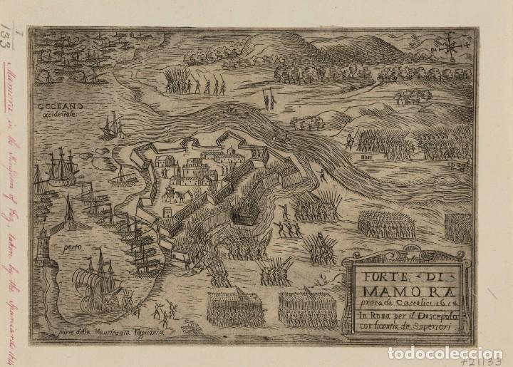 Militaria: R&Eacute;PLICA L&aacute;mina Apresamiento Fuerte de Mamora, Mehdia, Marruecos. Espa&ntilde;a, Rey Felipe III, Tercios Esp