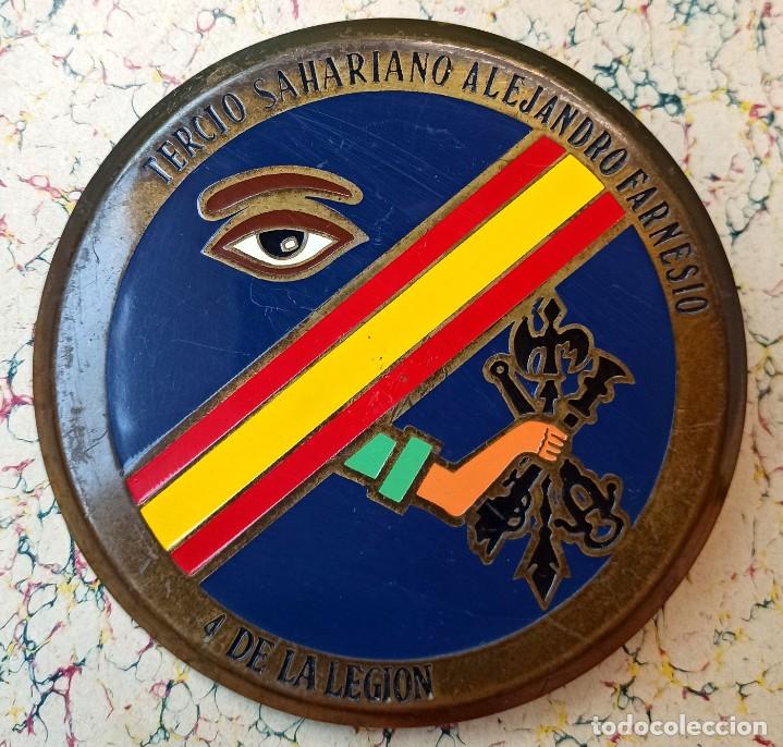 Militaria: La Legi&oacute;n - Antigua placa original - TERCIO SAHARIANO ALEJANDRO FARNESIO 4 LA LEGION - Tama&ntilde;o 120 mm