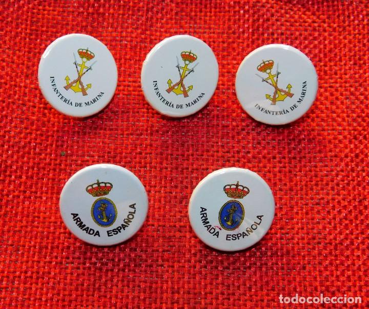 Military Antiques: Lote de pins militares originales - Infanteria de Marina - Armada Espa&ntilde;ola - Diametro 2,0 cms