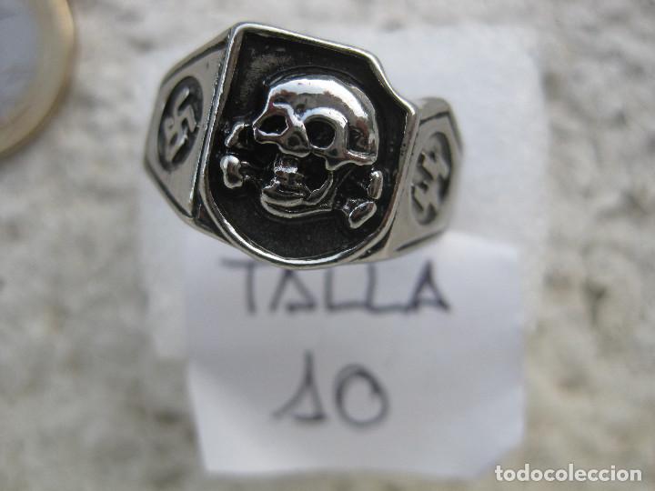 Militaria: ANILLO WAFFEN SS MODELO 4 AGUILA NAZI SCHUTZSTAFFEL TOTENKOPF EAGLE RING REPLIC 3 DEUTSCHES REICH