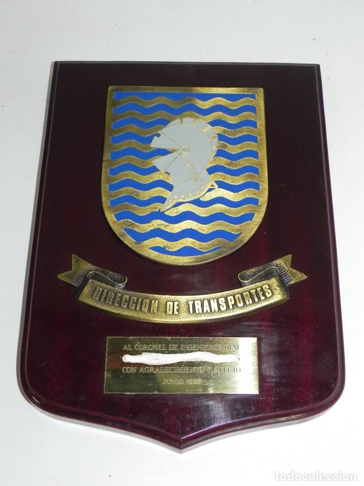 Military Antiques: ANTIGUA METOPA DE LA DIRECCION DE TRANSPORTES - MIDE 25 X 18 CMS