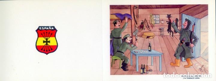 Militaria: POSTAL DE FELICITACI&Oacute;N NAVIDE&Ntilde;A HDA A&Ntilde;OS 80 DIVISI&Oacute;N AZUL