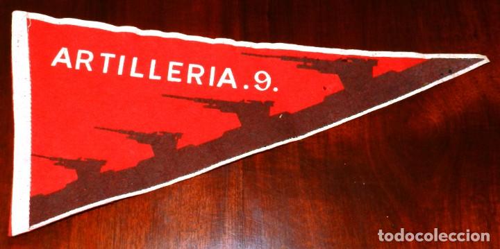 Military Antiques: BANDERIN DE FIELTRO ARTILLERIA NUM. 9, MIDE 33 CMS.