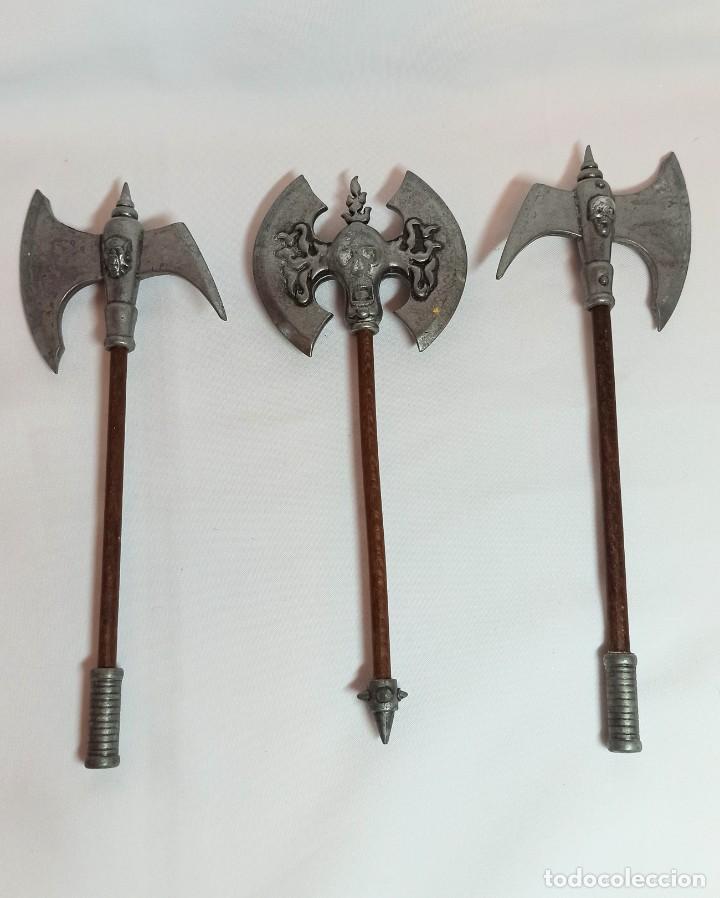 Military Antiques: 3 Hachas vikingas de madera y metal de 19 cm