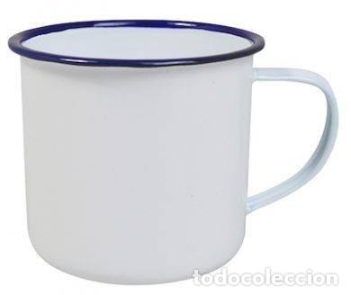 Military Antiques: REPRODUCCION TAZA ESMALTADA BLANCA