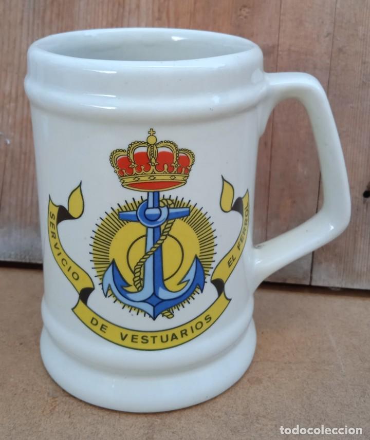 Militaria: jarra cerveza servicio de vestuario ferrol