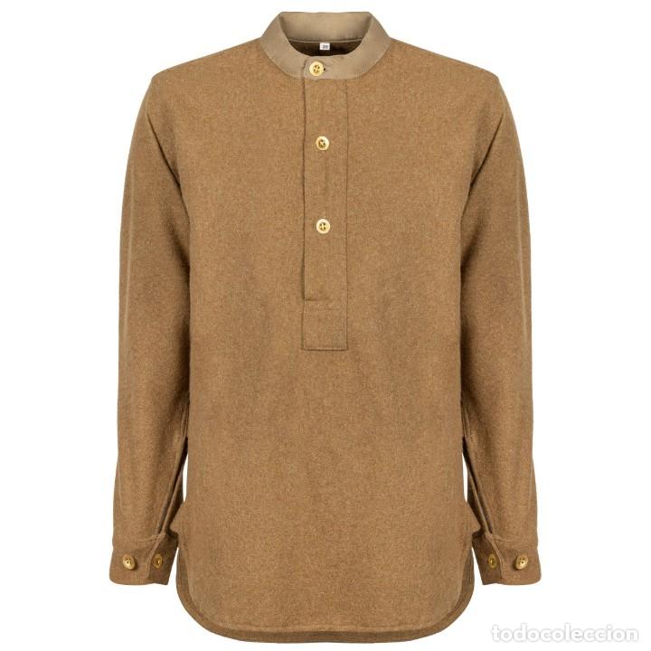 Military Antiques: REPRODUCCION CAMISA SIN CUELLO DE LANA BRITANICA