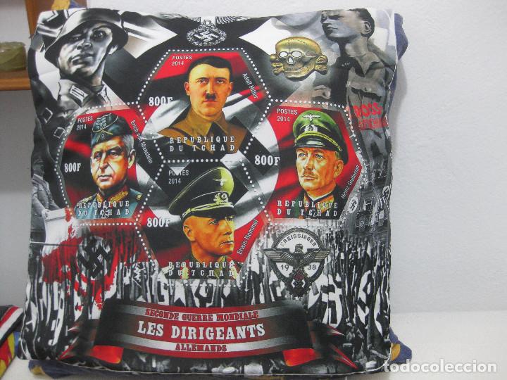 Militaria: FUNDA DE COJIN ALEMANIA NAZI REICH SS HITLER VON MANSTEIN GUDERIAN ROMMEL TOTENKOPF SS