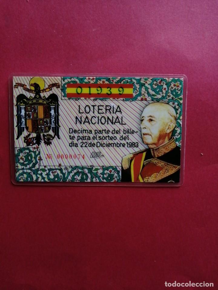 Militaria: Loter&iacute;a Franco, plastificada