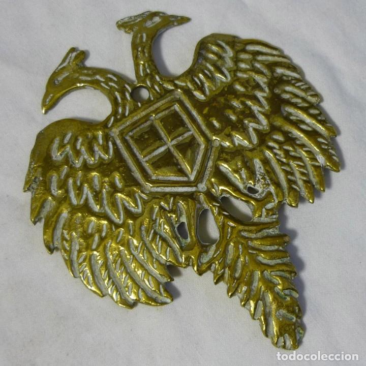 Militaria: Placa de bronce escudo con &aacute;guila bic&eacute;fala