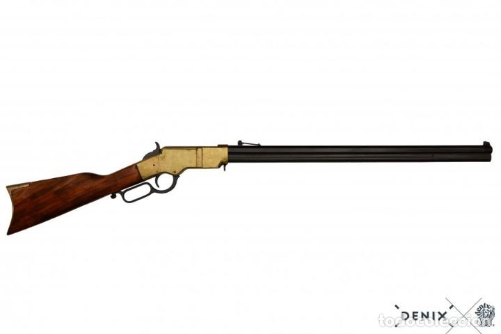 Military Antiques: REPRODUCCION RIFLE HENRY DE CA&Ntilde;&Oacute;N OCTOGONAL, USA 1860 DENIX