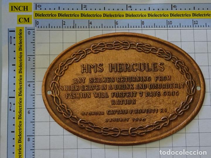 Military Antiques: PLACA REPRODUCCI&Oacute;N BUQUE HMS HERCULES ROYAL NAVY 1850. RACIONAMIENTO MARINEROS BORRACHOS
