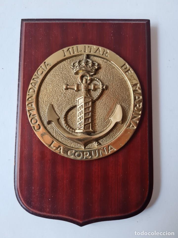 Militaria: METOPA BRONCE COMANDANCIA MILITAR DE LA MARINA LA CORU&Ntilde;A
