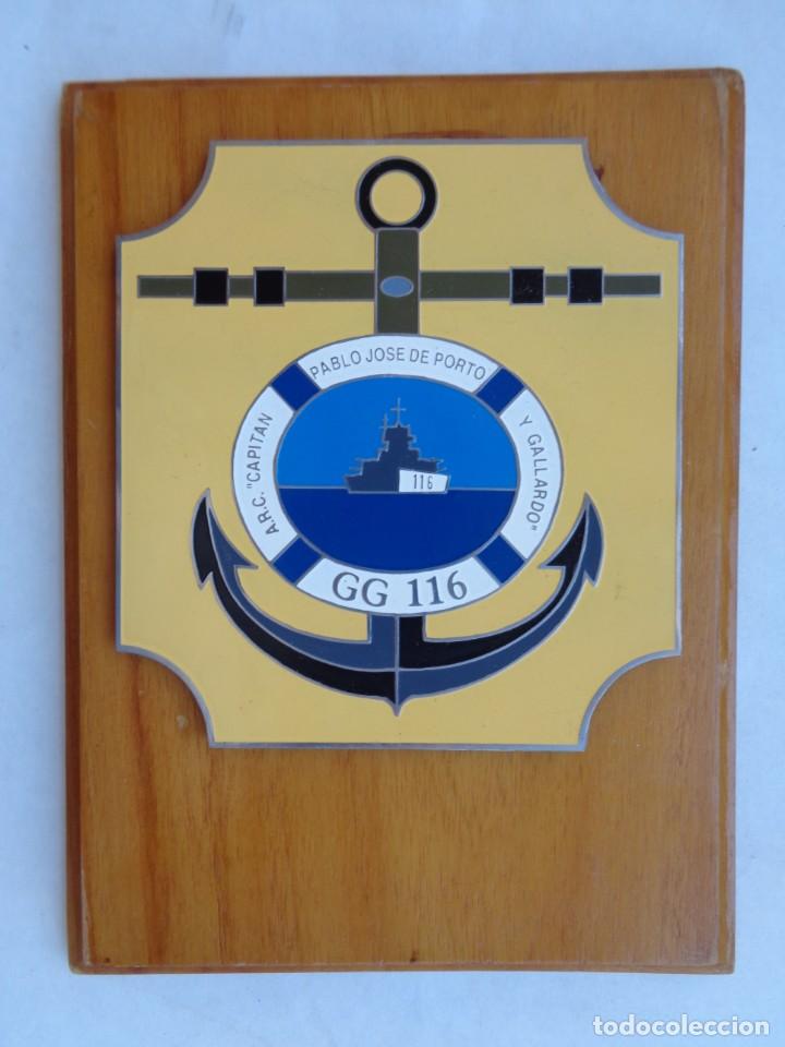 Militaria: MARINA DE GUERRA DE COLOMBIA: METOPA DEL A.R.C. CAPITAN PABLO JOSE DE PORTO Y GALLARGO, GG 116