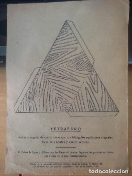 Military Antiques: RECORTABLE FIGURA GEOMETRICA ACADEMIA ASPIRANTE CABO GUARDIA CIVIL TETRAEDRO 22,5 X 16,3 CM