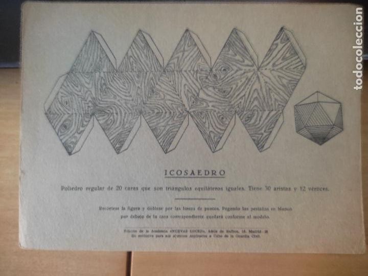 Military Antiques: RECORTABLE FIGURA GEOMETRICA ACADEMIA ASPIRANTE CABO GUARDIA CIVIL ICOSAEDRO 22,5 X 16,3 CM
