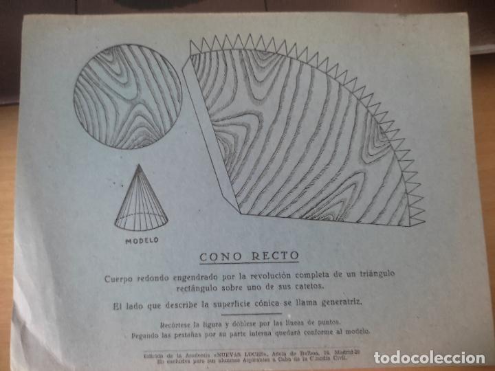 Military Antiques: RECORTABLE FIGURA GEOMETRICA ACADEMIA ASPIRANTE CABO GUARDIA CIVIL CONO RECTO 22,5 X 16,3 CM