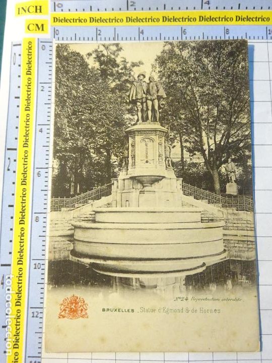 Militaria: POSTAL DE B&Eacute;LGICA. SIGLO XIX - 1905. BRUSELAS BRUXELLES BRUSSELS. STATUE D'EGMOND DE HORNES. 116