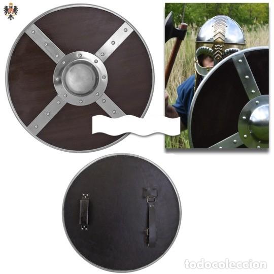 Military Antiques: ESCUDO VIKINGO RODELA MEDIEVAL 54,5 CMS