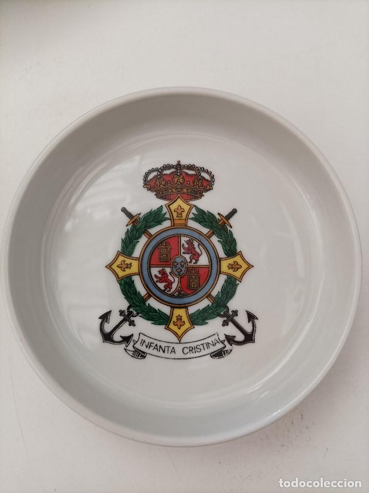Military Antiques: Platillo cenicero en ceramica. CORBETA F- 34 - INFANTA CRISTINA.
